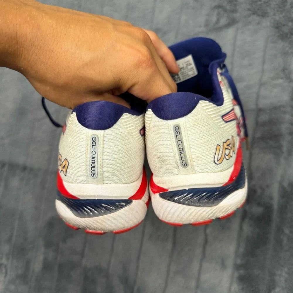 Asics Gel-Cumulus 22 USA Running Shoes Womens 9 White Red Blue 1012A976